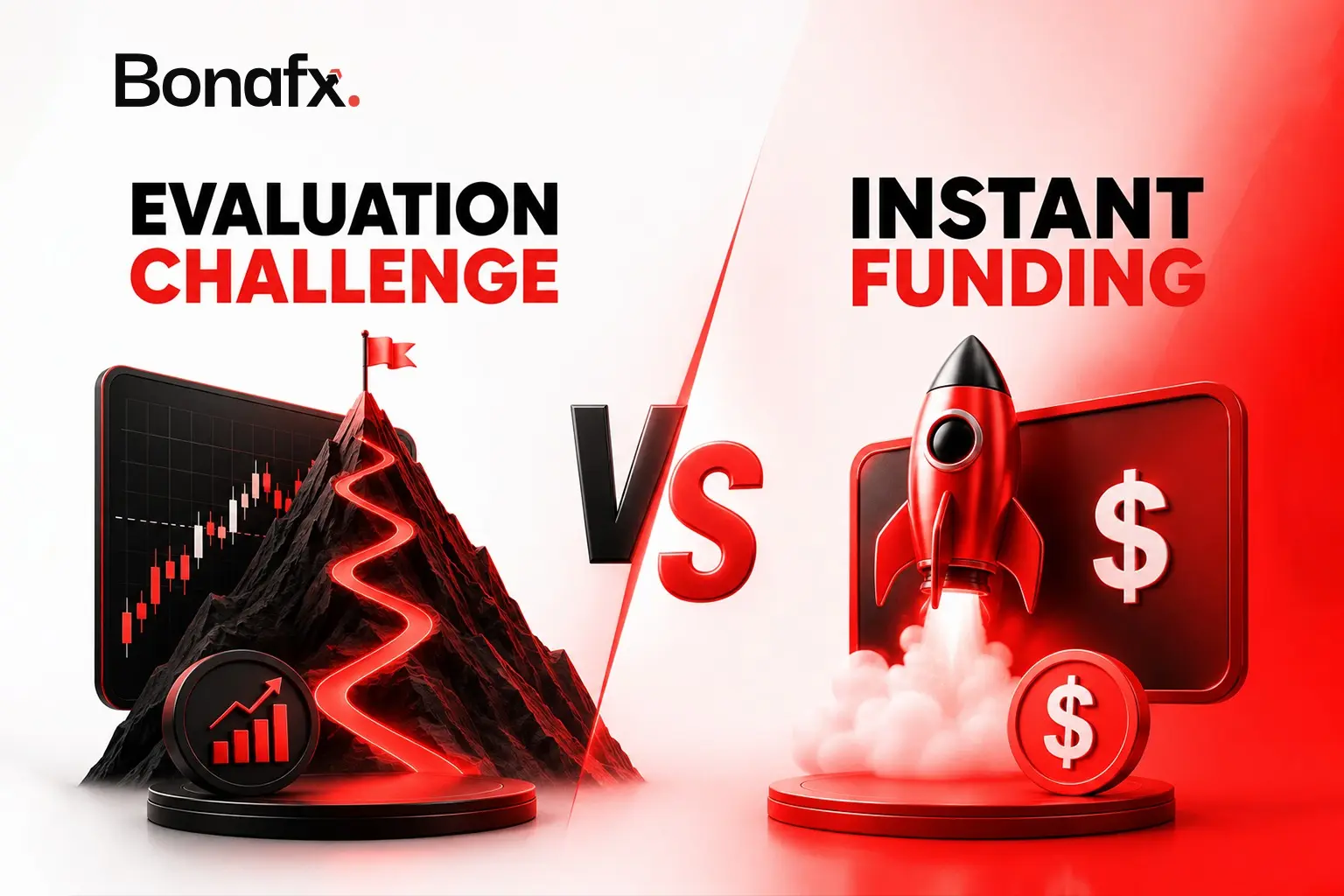 Evaluation challenge vs instant funding